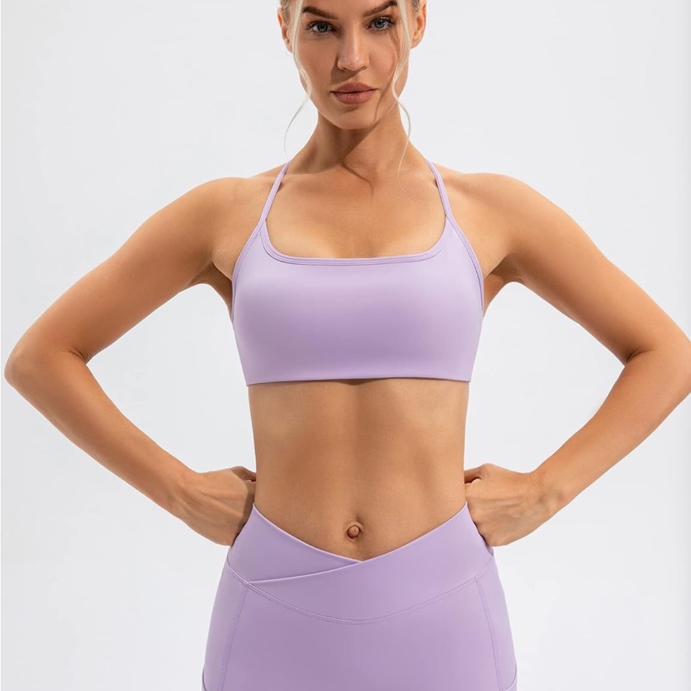 Everyday Lilac Square-Neck Sports Bra